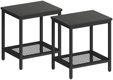 Outdoor Side Table with Storage 2-Tier Patio End Table by Wehaveahome