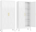 GAIOUS 61" Tall Kitchen Pantry Cabinet, Metal Storage Cabinet White Cupboard by GAIOUS