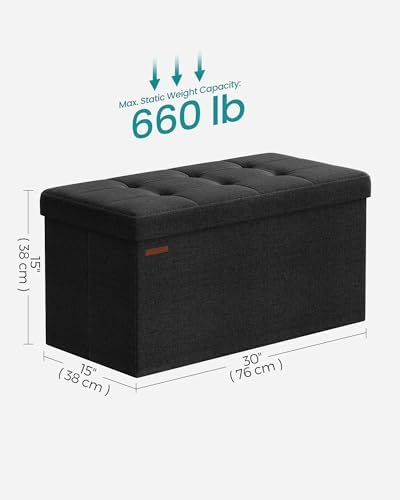 SONGMICS 30 Inches Folding Storage Ottoman Bench, Load 660 lb - Image 2