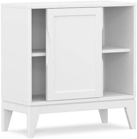 SIMPLIHOME Harper 48" Wide Solid Wood Storage Cabinet in Black - Image 5