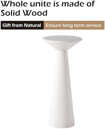 COZAYH Farmhouse Tall Pedestal End Table, Solid Wood Martini Table - Image 3