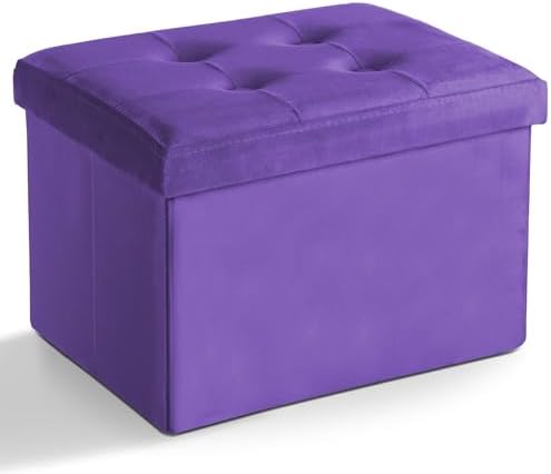 LINMAGCO Ottoman with Storage Small Foot Rest Stool Under Desk Stool Short by LINMAGCO