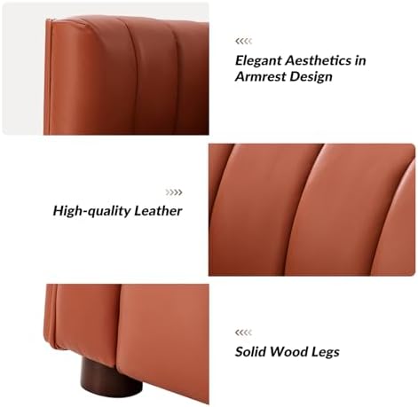 HULALA HOME 83" Genuine Leather Sofa - Image 6