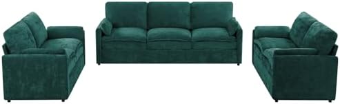 3 Pieces Chenille Sofa Set w/Two Arm Pillows - Image 7