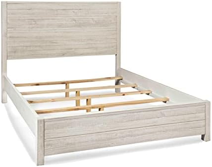 Grain Wood Furniture Montauk Solid Wood Bed, King Size, Rustic Off-White - Image 4