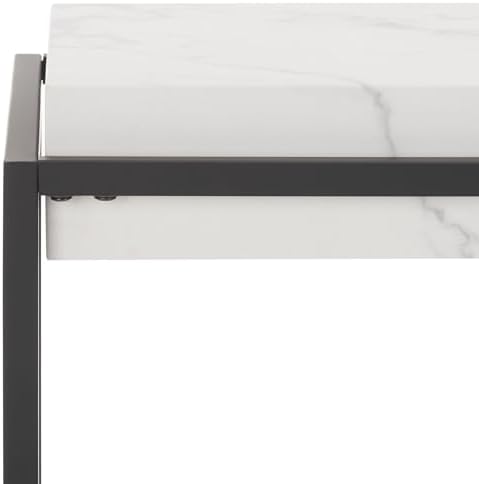 SAFAVIEH Home Collection Edgefield White Marble/Black Console Table - Image 4