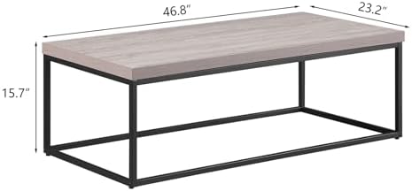 CENSI 47" Grey Wash Oak Coffee Table/Center Table, Large Size - Image 2