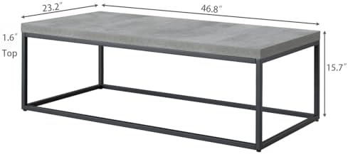 CENSI 47-Inch Grey Marble Accent Coffee Table/Center Table - Image 2
