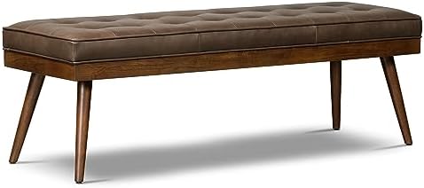 Poly & BARK 55" Tufted Leather Bed Bench by Unknown