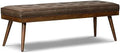 Poly & BARK 55" Tufted Leather Bed Bench by Unknown