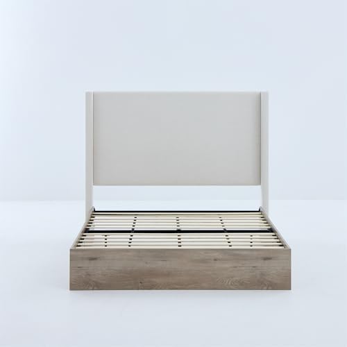 Queen Textured Canvas Chenille Bed Frame - Image 3