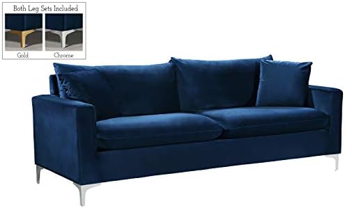 Meridian Furniture Naomi Collection Modern | Contemporary Black Velvet - Image 3