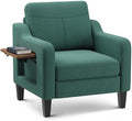 Upholstered Accent Chair with Foldable Side Table by Unknown