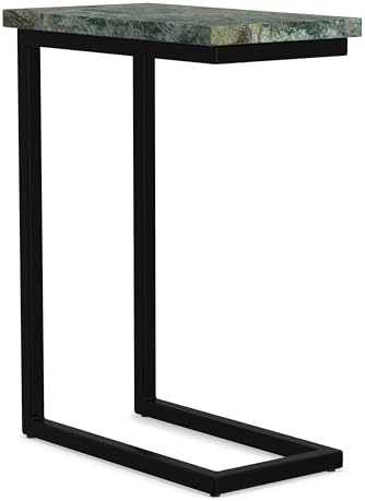 SIMPLIHOME Skyler 18" Wide C-Side Table in Black/Green Marble - Image 7