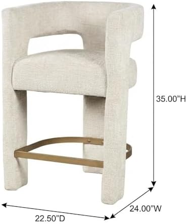 Jofran Gwen Natural Upholstered Counter Stool - Image 3