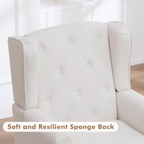 Accent Chair Set of 2, Mid Century Modern Upholstered Wingback Chair, Armchair - Image 6