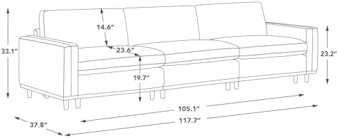 CHITA 118” Super Large Sectional Modular Sofa, Down Filled, 3 Seat - Image 2