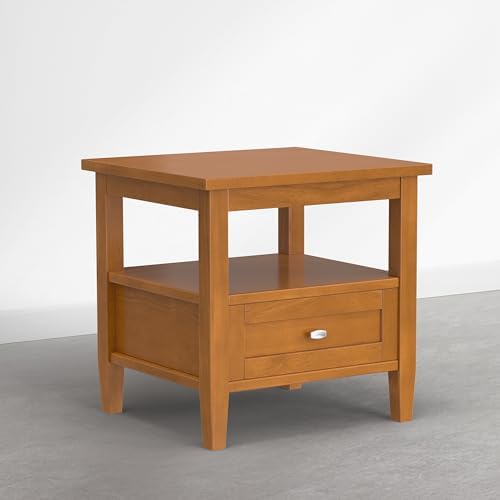 SIMPLIHOME Warm Shaker 20" Wide Solid Wood End Table in Warm Honey Brown - Image 4