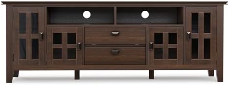 SIMPLIHOME Artisan 72" Wide Solid Wood TV Stand in Natural Aged Brown - Image 5