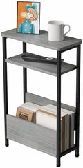 THUMEYE 7.1" Narrow Side Table for Small Spaces, 3 Tier Small End Table by THUMEYE