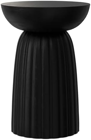 SIMPLIHOME Boyd 13" Wide Solid Wood Round End Table in Black - Image 6
