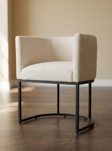 HNY Mid Century Modern Upholstered Barrel Dining Chairs by HNY