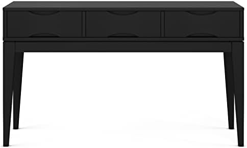 SIMPLIHOME Harper 54" Wide Solid Wood 3-Drawer Console Table in Black - Image 5