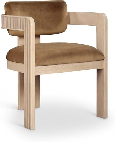 Meridian Furniture Sacha Velvet/Rubberwood Dining Chair - Image 4