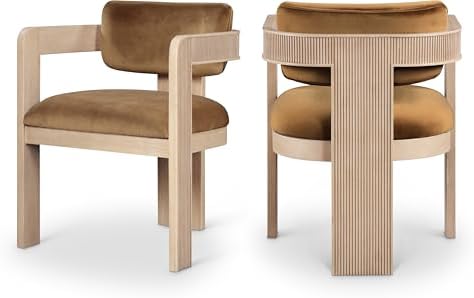 Meridian Furniture Sacha Velvet/Rubberwood Dining Chair by Unknown