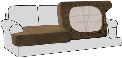 H.VERSAILTEX Stretch Velvet 2 Piece T Cushion Sofa Slipcovers by HVERSAILTEX