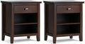 SIMPLIHOME Artisan 24" Bedside Nightstands in Russet Brown by SimpliHome