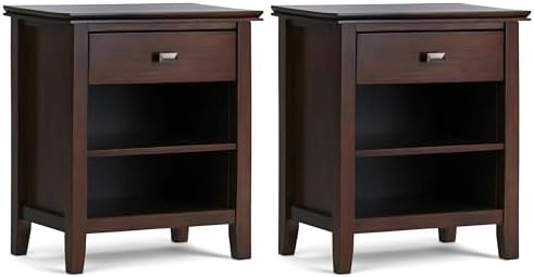 SIMPLIHOME Artisan 24" Bedside Nightstands in Russet Brown by SimpliHome
