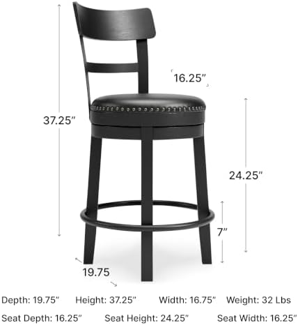 Signature Design by Ashley 1-Piece Counter Height Bar Stool - Image 3