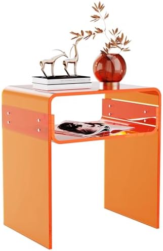 Clear Acrylic End Table 2-Tier Bedside nightstand by SolaroundAcrylicFurniture