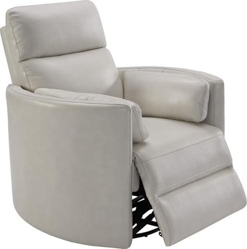 Pemberly Row Modern Brown Leather Power Swivel Glider Recliner - Image 6
