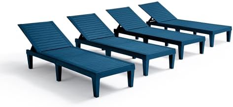 Nestl Lounge Chair Outdoor, Tanning Chair, Chaise Lounge Outdoor Set of 4 by Nestl