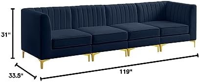 Meridian Furniture 604Navy-S119 Alina Collection Modern | Contemporary Navy - Image 3