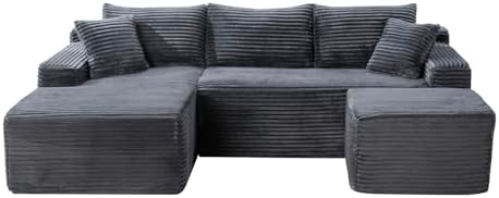 106-Inch Oversized U-Shaped Left Facing Corner Compressed Sofa Modular Boneless - Image 6