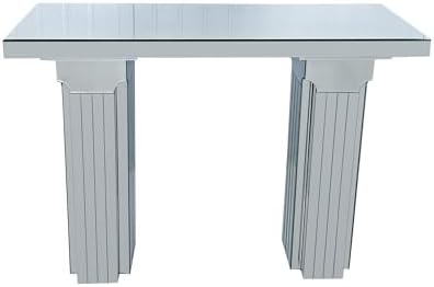 Silver Mirrored Console Table, 43.3" Rectangle Sofa Table - Image 6