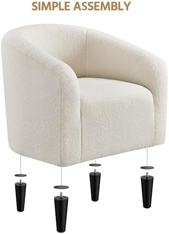 Yaheetech Small 25.5in Wide Sherpa Barrel Accent Chair - Image 5