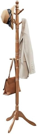 VASAGLE Freestanding Coat Rack, Rubber Wood Coat Tree by VASAGLEbySONGMICSHOME