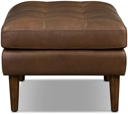 Poly & BARK Napa Ottoman in Cocoa Brown – Modern Upholstered Ottoman - Image 3