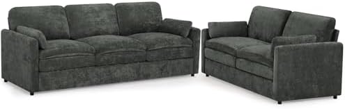 Chenille 2-Seater & 3-Seater Sofa Set w/Two Arm Pillows - Image 7