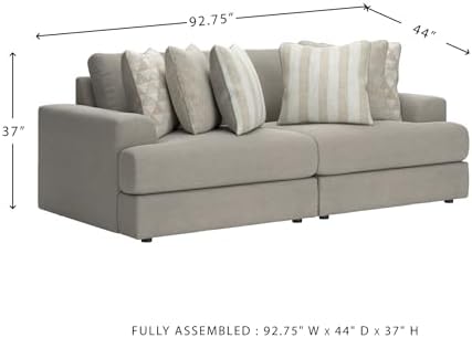 Signature Design by Ashley Deep Seat Modular Sectional Loveseat, Ash Gray - Image 7