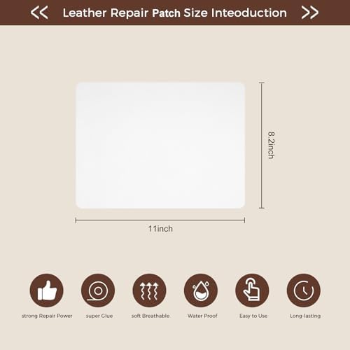JDLUGH Leather Repair Patch Tape, 8.2x11 Inch - Image 3
