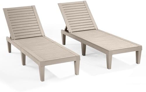 Nestl Lounge Chair Outdoor, Tanning Chair, Chaise Lounge Outdoor Set of 2 by Nestl