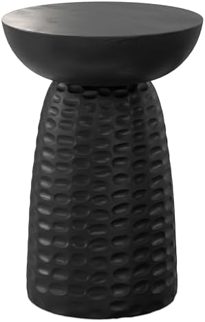 SIMPLIHOME Boyd 13" Wide Solid Wood Round End Table in Black by SimpliHome