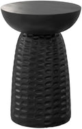 SIMPLIHOME Boyd 13" Wide Solid Wood Round End Table in Black by SimpliHome