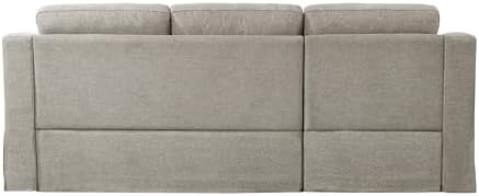 Serta Hawthorne 132.7" Slipcovered Convertible Sleeper Sofa Chaise, Queen Size - Image 5