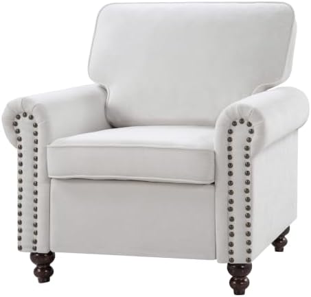 Rolled Arms Sofa Chair, Nailhead Accent Chair - Image 6